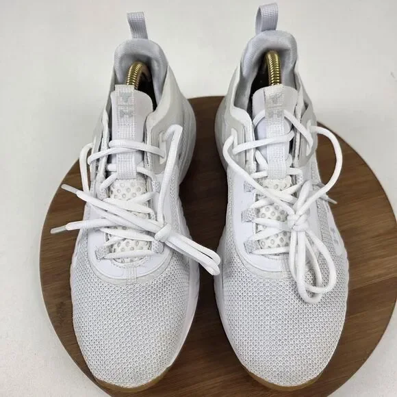 Under Armour Project Rock Shoes Mens Size‎ 10 White HOVR Training Sneakers Gym